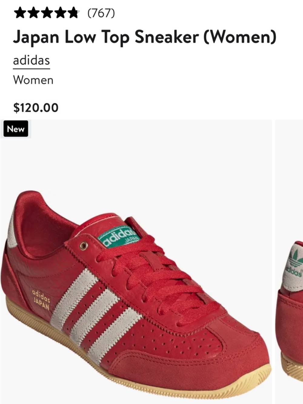 NIB adidas Japan Low Top Suede Sneaker for Women - Betsca. Size 8, 7.5, 7.